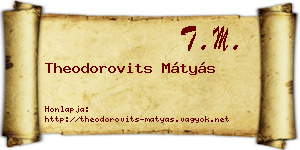 Theodorovits Mátyás névjegykártya