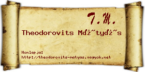 Theodorovits Mátyás névjegykártya