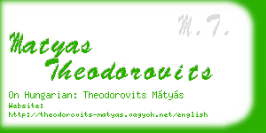 matyas theodorovits business card